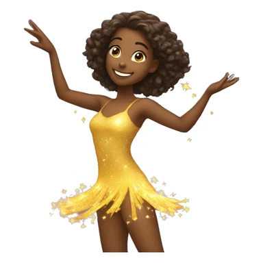 girl dancing with sparkles sticker
