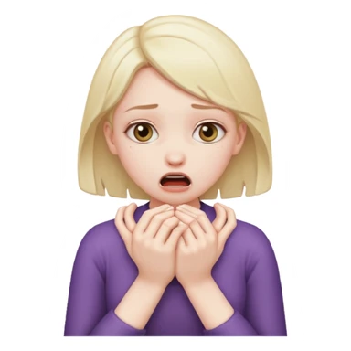 Girl choking herself with her hands sticker