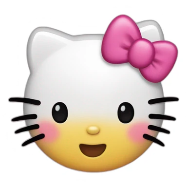 hello kitty with black straight hair sticker