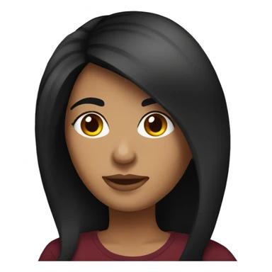 Latina with midlong burgundy and black hair  sticker