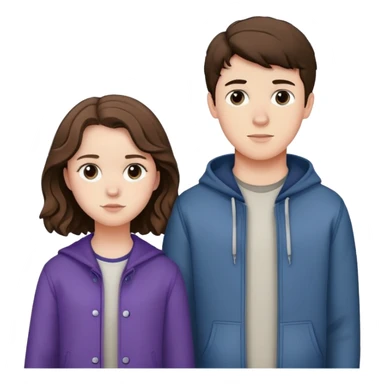 Hannah Baker and Clay Jensen together from 13 Reasons Why, teenage boy and girl standing side by side sticker