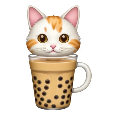 a cat with boba tea sticker