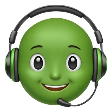 classic green pea emoji with headphones sticker