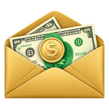 money in an envelope sticker