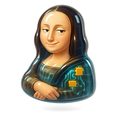 Mona Lisa with a sarcastic expression sticker