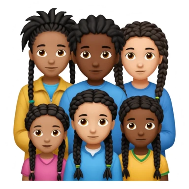 5 black siblings 2 that’s a boy and 3 that’s a girl. Both of the boys has dreads one of the boys is 6. One girl is 6 the other girls has braids and one is 18 and the other one is 23. The other boy is 22 But they all are dark skinned they have black hair sticker