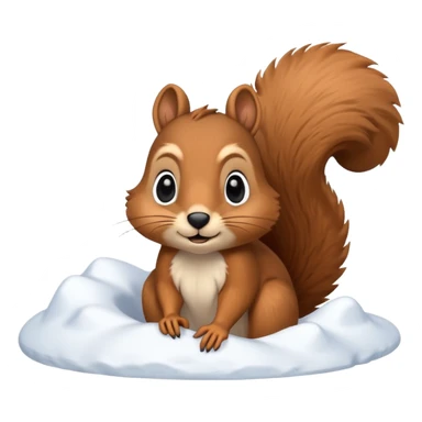 squirrel poking its head out of snow hill sticker