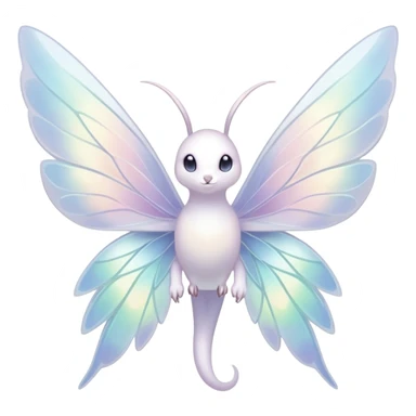  Iridescent white pale wings-ears, fairy-like-fakemon-creature  sticker