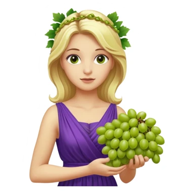 purple dress ancient greek blonde woman  with grape sticker
