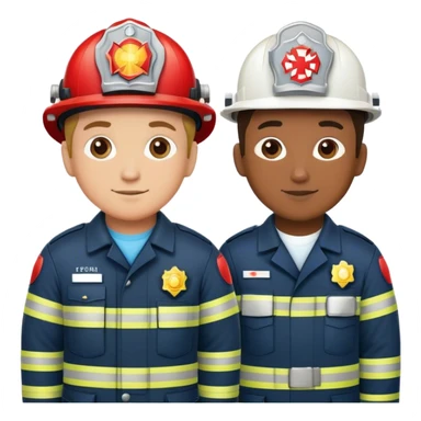 Fireman and Paramedic standing together sticker