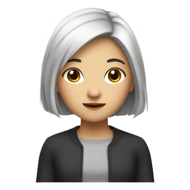 a asian girl with 2b hair sticker