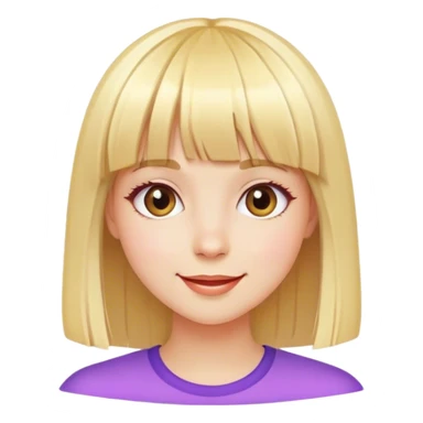 painter girl with straight blonde hair and very cheerful and colorful bangs sticker