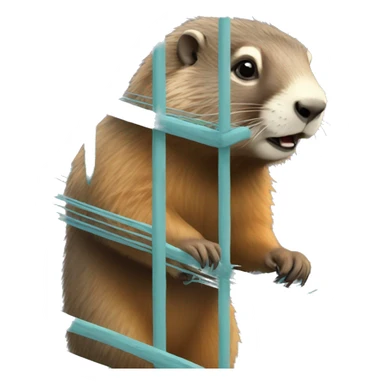 marmot in cage sticker