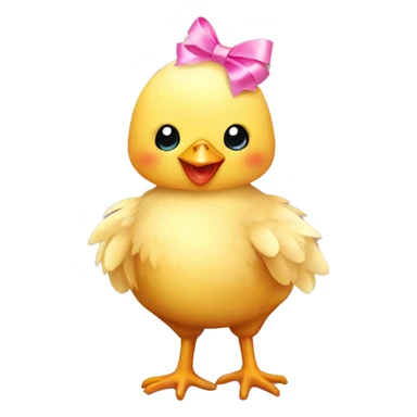 Baby chicken with pink bow sticker