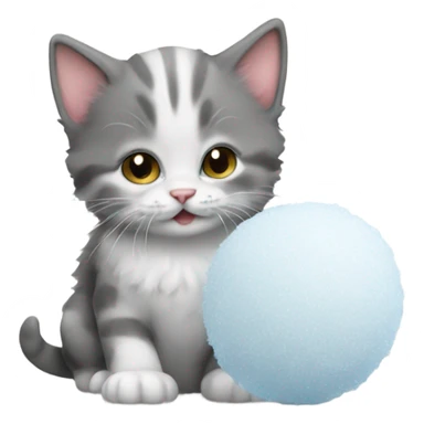 kitten with snowball sticker