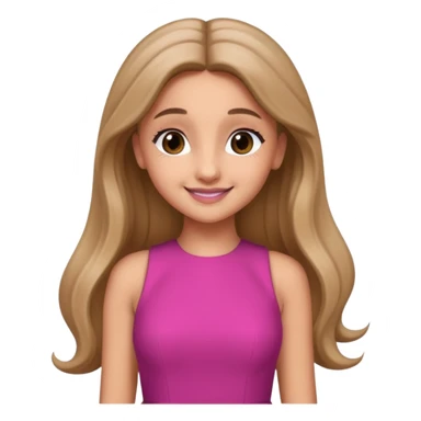 Ariana Grande with long dark blonde hair, dark pink dress sticker