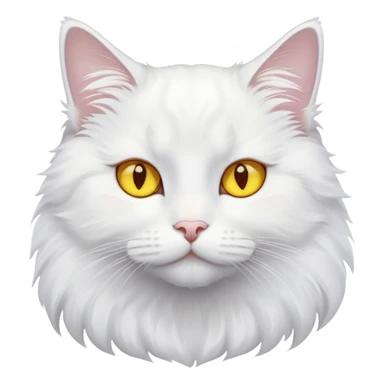 Pure white cat with yellow eyes sticker