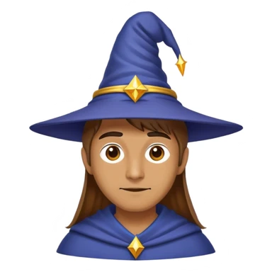 Me wearing a wizard hat sticker