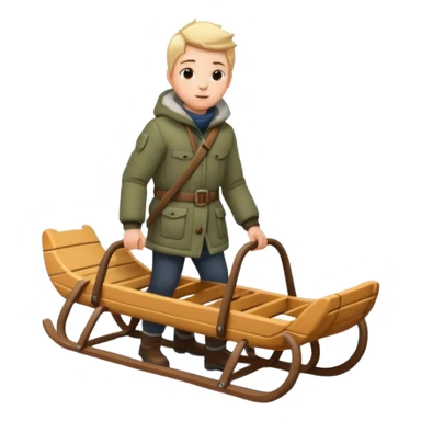 Eland voor slede in dennenbos  sticker