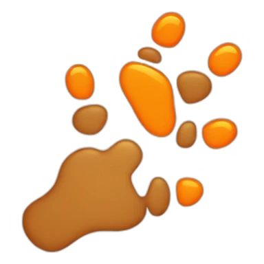 Paws with Vibrant orange paw pads of a bear sticker