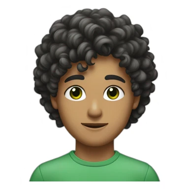 Jeune homme Algérien avec des cheveux noir curly et des yeux vert et un jawline charp sticker