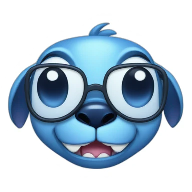 stitch face with glasses from lilo and stitch sticker