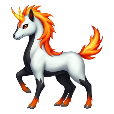 Shiny Exotic Gothic Rapidash-Houndoom-Pokémon-Fakémon-hybrid-creature sticker
