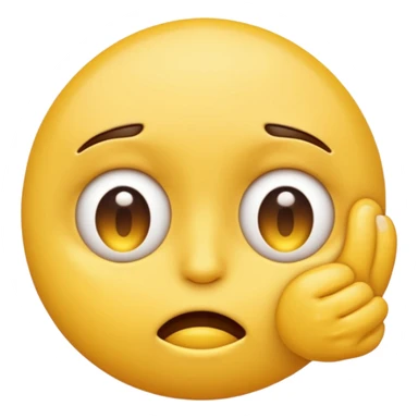 embarrased yellow emoji sqeezing eyes shut with sweat coming down the face hidding sticker