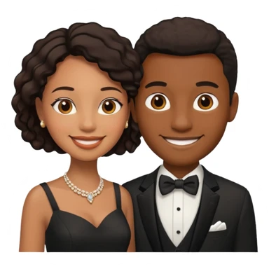 Black couple wedding sticker
