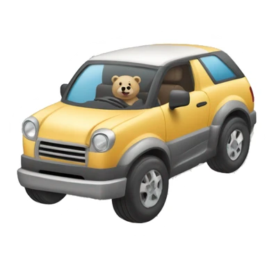 un osos conduciendo un coche  sticker