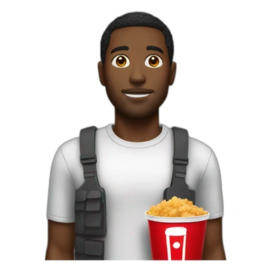 black men with kfc bucket sticker