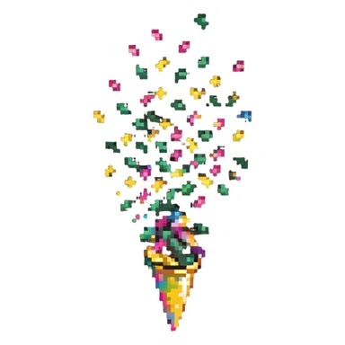 party confetti cone popper shooting sparkly confetti sticker