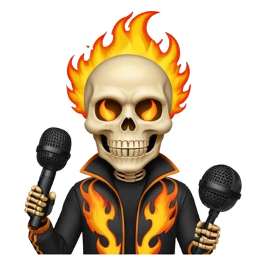 creame un emote de la skin Inferno Skeleton Balvin de fortnite, es naranja la skin sticker
