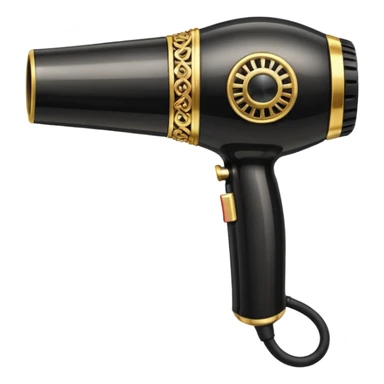 black blow dryer covered in jewelry sticker