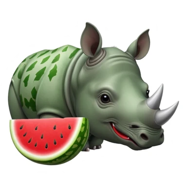rhino eating watermelon sticker
