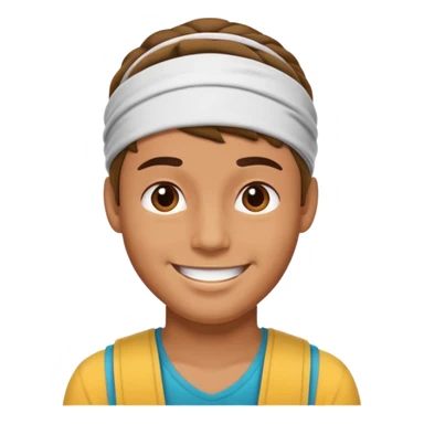 guy with headband sticker