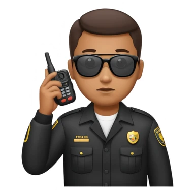 school security, sun glasses, holding walkie-talkie sticker