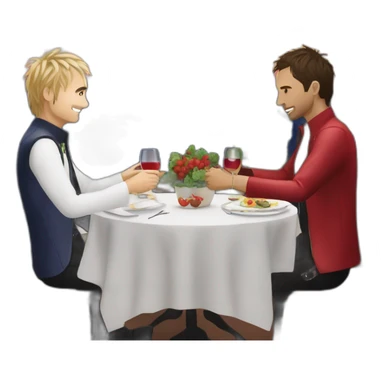 Matt Bellamy and Dom Howard share a romantic dinner at Olive Garden sticker