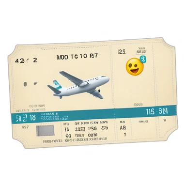 flight paper ticket with number on it boarding pass sticker