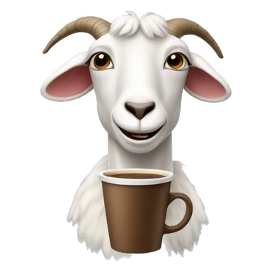 Goat with a coffee sticker