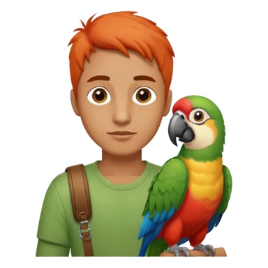 Walker + parrot on shoulder, Pet Walkers. Full body. sticker