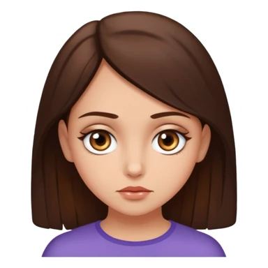 Fais moi une fille brune avec les yeux marrons, qui ce mort un doigt avec un regard coquin. sticker