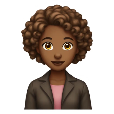 Brown girl with curly dark brown hair amber hazel eyes relator with for sale sign  sticker