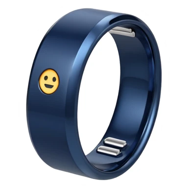 smart tech ring in #232952 (dark blue) color. Plain band with sensors visible inside sticker