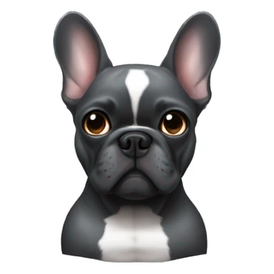 French bulldog dark grey superhero sticker