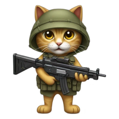 Cat with a MG42 machine gun sticker