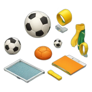 isometric soccer accesories sticker