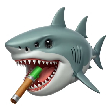 Shark face with a blunt in its mouth sticker