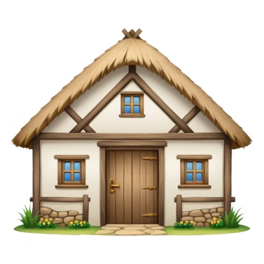 A Ukrainian peasant house with white walls sticker