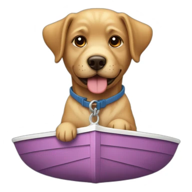Chien sur un bateau sticker